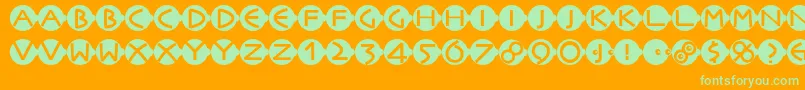 Facesandcaps Font – Green Fonts on Orange Background