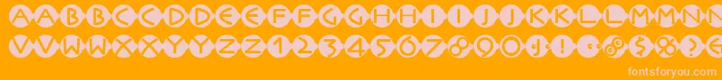 Czcionka Facesandcaps – różowe czcionki na pomarańczowym tle