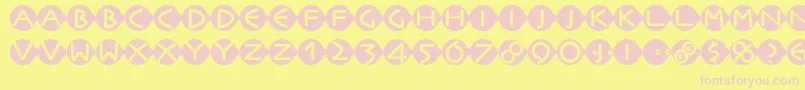 Facesandcaps Font – Pink Fonts on Yellow Background