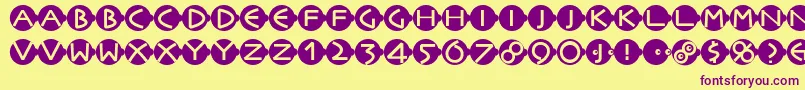 Facesandcaps Font – Purple Fonts on Yellow Background