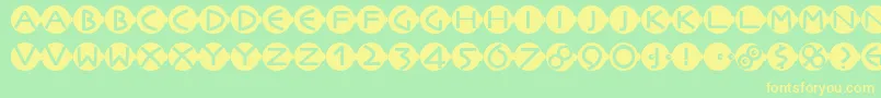 Facesandcaps Font – Yellow Fonts on Green Background