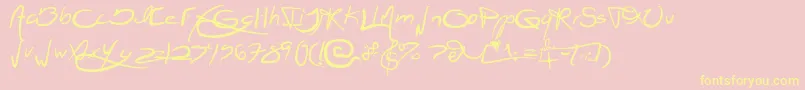 Jellofont-Schriftart – Gelbe Schriften auf rosa Hintergrund