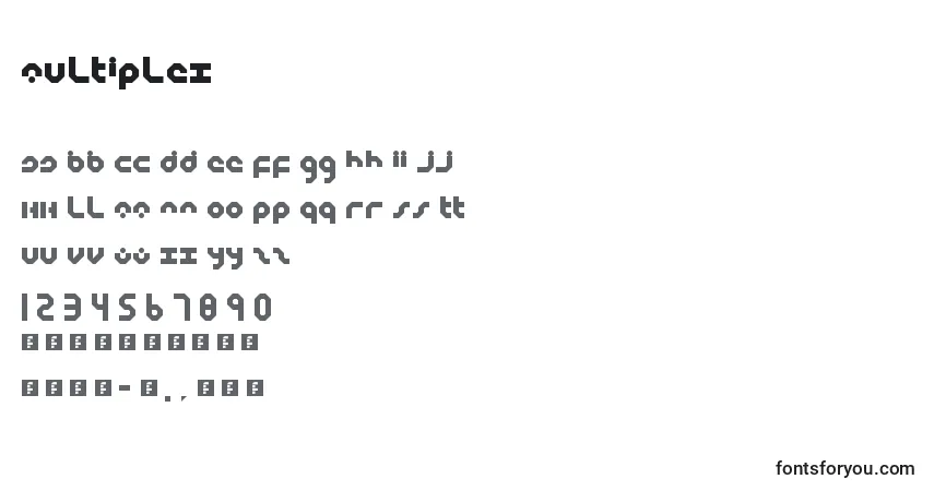 Schriftart Multiplex – Alphabet, Zahlen, spezielle Symbole