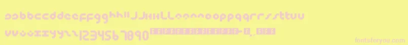 Multiplex-fontti – vaaleanpunaiset fontit keltaisella taustalla