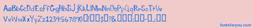 TraumaRegular Font – Blue Fonts on Pink Background