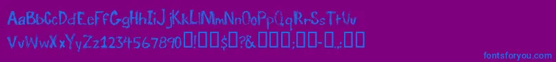 Fonte TraumaRegular – fontes azuis em um fundo violeta