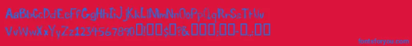 TraumaRegular Font – Blue Fonts on Red Background