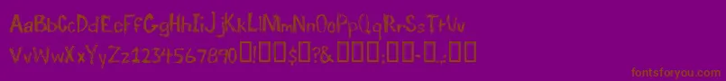 fuente TraumaRegular – Fuentes Marrones Sobre Fondo Morado