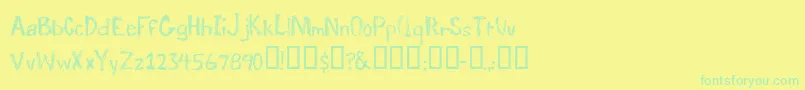 fuente TraumaRegular – Fuentes Verdes Sobre Fondo Amarillo