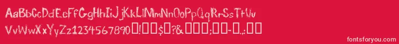 TraumaRegular Font – Pink Fonts on Red Background