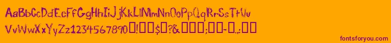 TraumaRegular Font – Purple Fonts on Orange Background