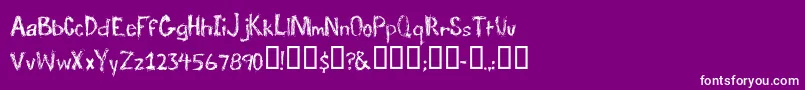 TraumaRegular-Schriftart – Weiße Schriften auf violettem Hintergrund