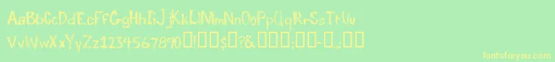 TraumaRegular Font – Yellow Fonts on Green Background