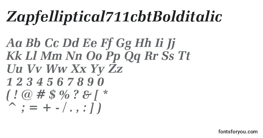 Шрифт Zapfelliptical711cbtBolditalic – алфавит, цифры, специальные символы