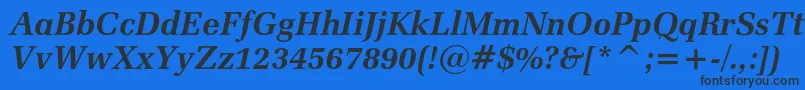 フォントZapfelliptical711cbtBolditalic – 黒い文字の青い背景