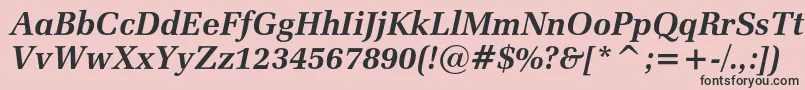 フォントZapfelliptical711cbtBolditalic – ピンクの背景に黒い文字