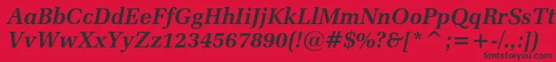 フォントZapfelliptical711cbtBolditalic – 赤い背景に黒い文字