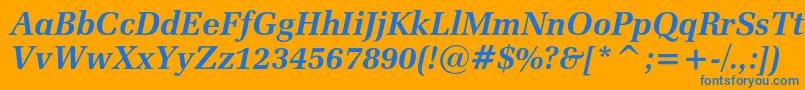 Zapfelliptical711cbtBolditalic Font – Blue Fonts on Orange Background