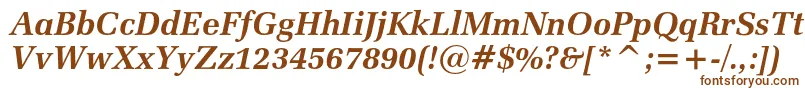 フォントZapfelliptical711cbtBolditalic – 白い背景に茶色のフォント