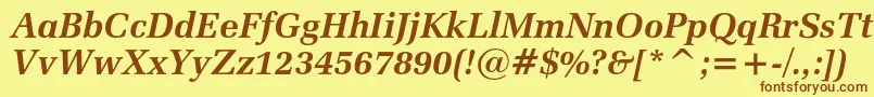 Шрифт Zapfelliptical711cbtBolditalic – коричневые шрифты на жёлтом фоне