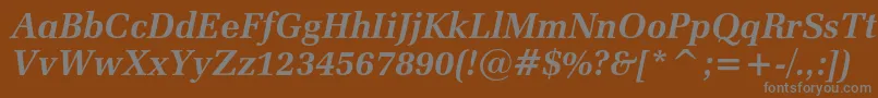 Zapfelliptical711cbtBolditalic-fontti – harmaat kirjasimet ruskealla taustalla