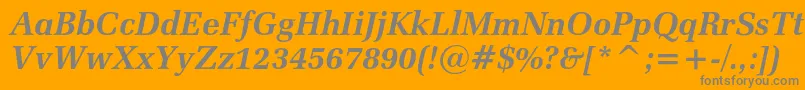 フォントZapfelliptical711cbtBolditalic – オレンジの背景に灰色の文字