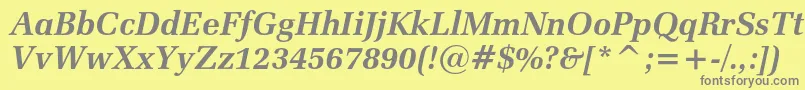 Zapfelliptical711cbtBolditalic-Schriftart – Graue Schriften auf gelbem Hintergrund