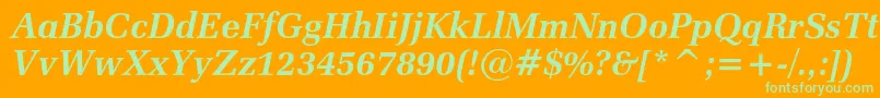 Zapfelliptical711cbtBolditalic-Schriftart – Grüne Schriften auf orangefarbenem Hintergrund
