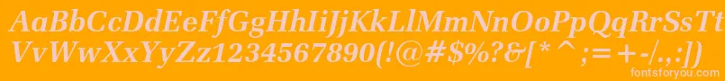 フォントZapfelliptical711cbtBolditalic – オレンジの背景にピンクのフォント