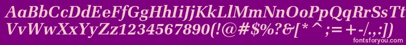 Zapfelliptical711cbtBolditalic-fontti – vaaleanpunaiset fontit violetilla taustalla