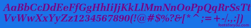 Шрифт Zapfelliptical711cbtBolditalic – фиолетовые шрифты на синем фоне
