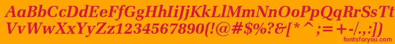 フォントZapfelliptical711cbtBolditalic – オレンジの背景に赤い文字