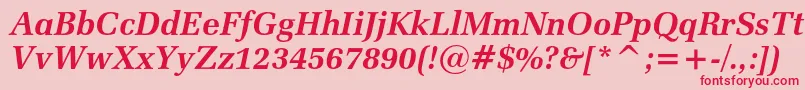Zapfelliptical711cbtBolditalic Font – Red Fonts on Pink Background