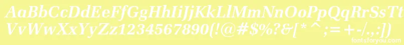 Zapfelliptical711cbtBolditalic-Schriftart – Weiße Schriften auf gelbem Hintergrund
