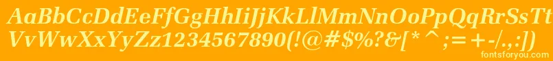 Zapfelliptical711cbtBolditalic Font – Yellow Fonts on Orange Background
