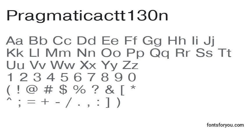 A fonte Pragmaticactt130n – alfabeto, números, caracteres especiais