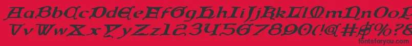 QueenCountryExpandedItalic Font – Black Fonts on Red Background