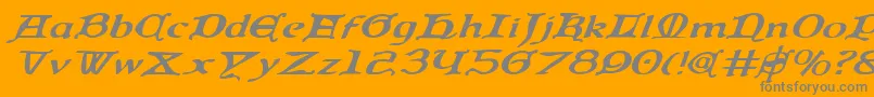 QueenCountryExpandedItalic Font – Gray Fonts on Orange Background