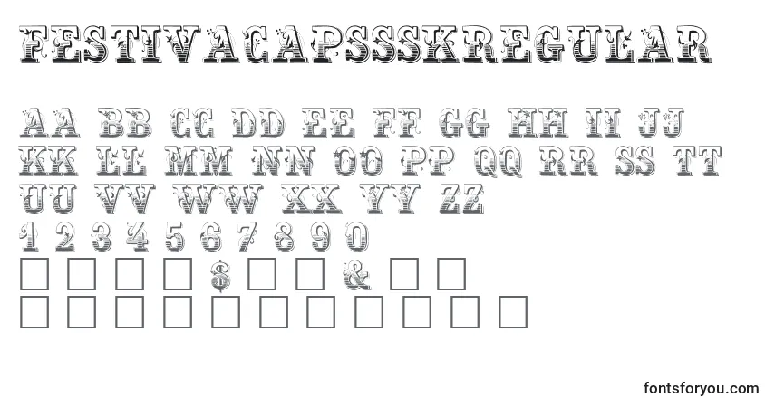 A fonte FestivacapssskRegular – alfabeto, números, caracteres especiais