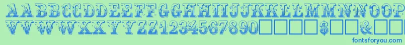 FestivacapssskRegular Font – Blue Fonts on Green Background