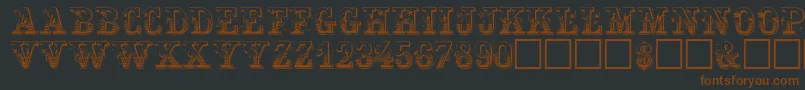 FestivacapssskRegular-fontti – ruskeat fontit mustalla taustalla