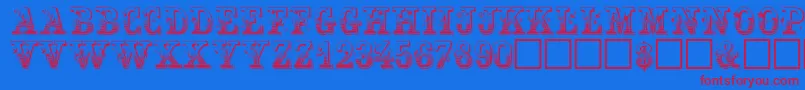 FestivacapssskRegular Font – Red Fonts on Blue Background