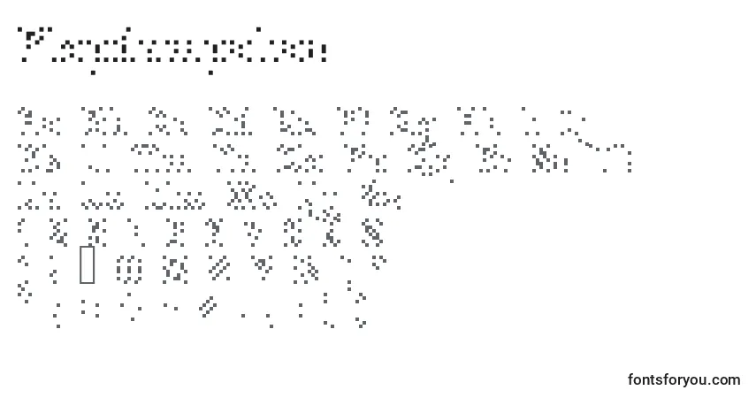 Schriftart Plopdumpalias – Alphabet, Zahlen, spezielle Symbole