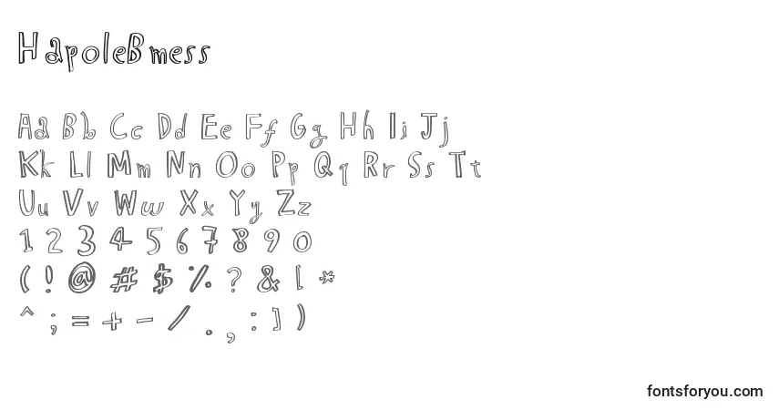 A fonte HapoleBmess – alfabeto, números, caracteres especiais