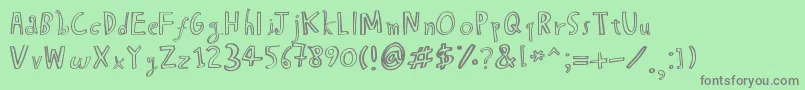 フォントHapoleBmess – 緑の背景に灰色の文字