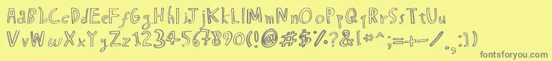 HapoleBmess Font – Gray Fonts on Yellow Background