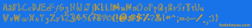 HapoleBmess Font – Orange Fonts on Blue Background
