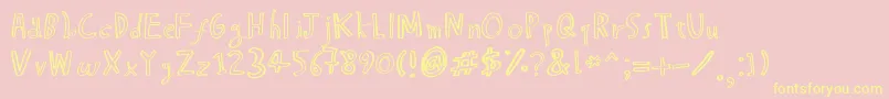 HapoleBmess Font – Yellow Fonts on Pink Background