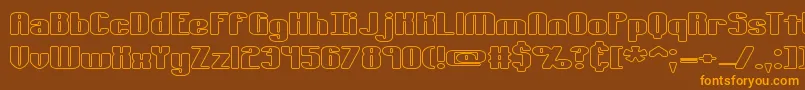 Fonte Tsextolo – fontes laranjas em um fundo marrom