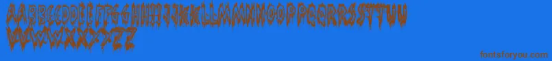 PhantomGhost-Schriftart – Braune Schriften auf blauem Hintergrund